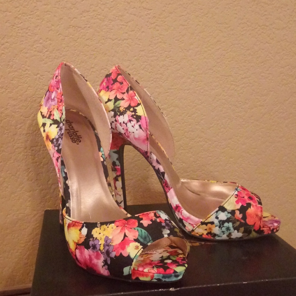 Charlotte Russe Floral Heels